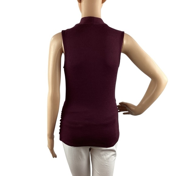 41 Hawthorn Benni Wrap Ruched Top Size XS Petite Burgundy - Picture 5 of 7